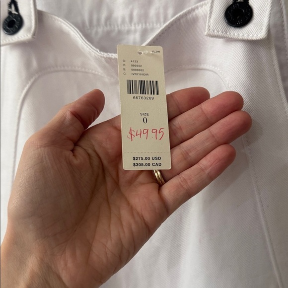 Anthropologie ASKK NY Laxy Jack White Overalls Wide Leg Size 0 NWT - Picture 3 of 10